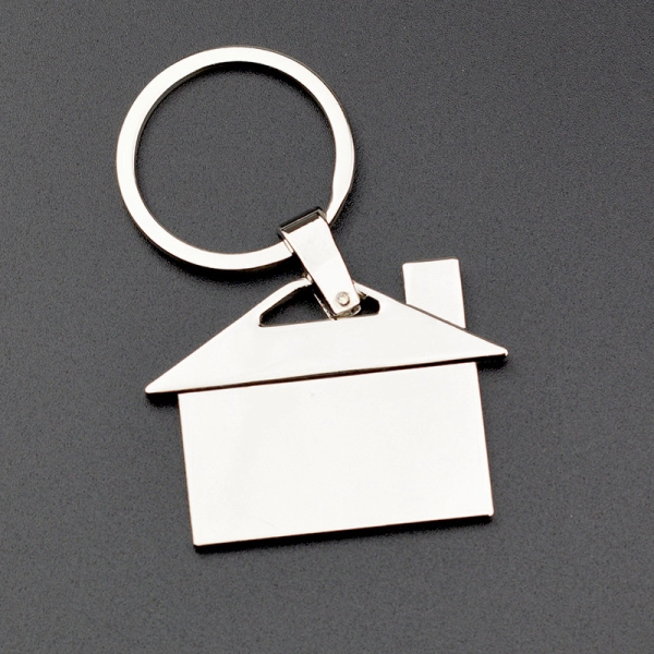 Llavero Metalico en forma de Casa, 7.1 x 4 cmts