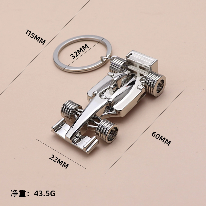 Llavero Metalico 3D en forma de Carro Formula 1 , 60 x 27 mm