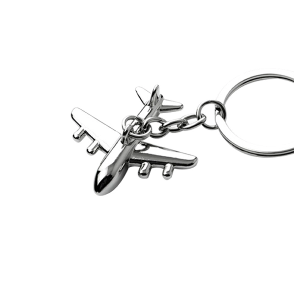 Llavero Metalico en forma de Avion, tamaño 7.5 x 4 cmts