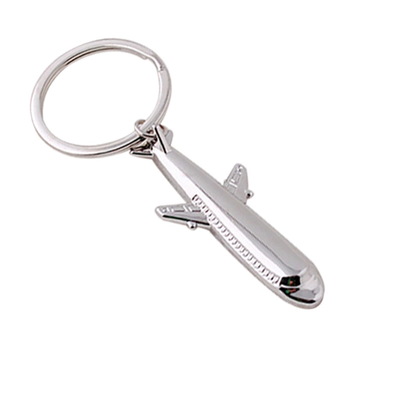 Llavero Metalico en forma de Avion, tamaño 8 x 3.3 cmts