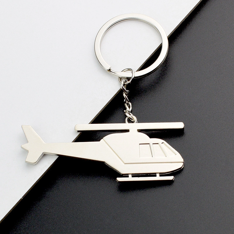 Llavero Metalico en forma de Helicoptero, 6.9 x 3.4 cmts