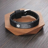 Brazalete Medico, elaborado en Silicona + Metal, con datos del paciente