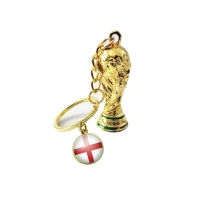 Llavero Metalico diseño Copa de Futbol, de 8 x 1.5 cmts