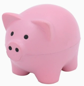 Cerdito Antistress, elaborado en PU, tamaño 9 x 6.3 cmts