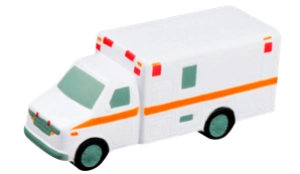 Antistress en forma de Ambulancia, elaborado en PU