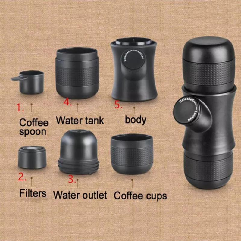Cafetera Manual para Expresso, 75 x 100 x 230 mm