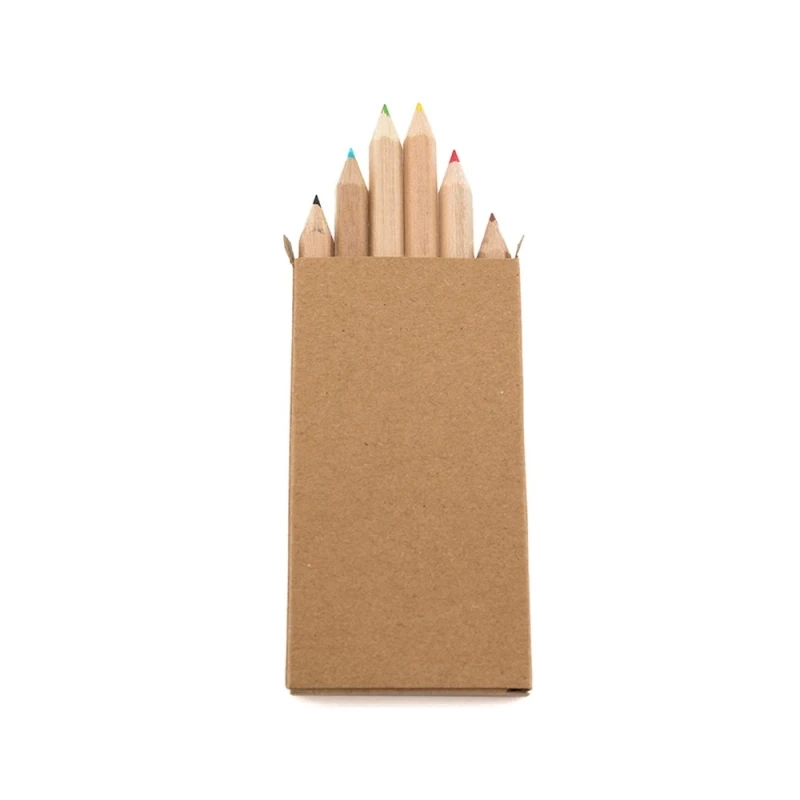 Set de 6 colores en caja de carton reciclable, tamaño 9.2 x 4.5 cmts