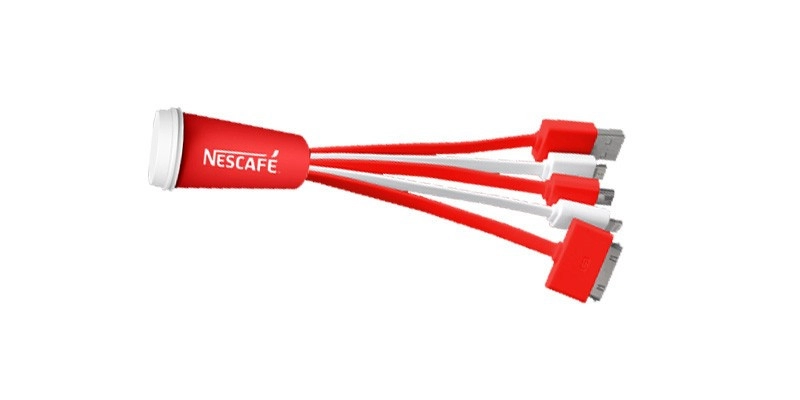 Cable Multiconector x 2 en PVC 3D en diseño de Nube