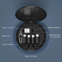 Kit Multiple de Carga Rapida 60W  y transmision de Data, 7 cmts diametro