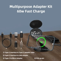 Kit Multiple de Carga Rapida 60W  y transmision de Data, 7 cmts diametro