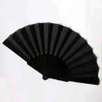 Ventilador o Abanico Manual, en plastico + poliester algodon, de 23 x 3.5 cm