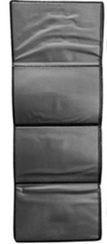Porta Documentos de 4 cuerpos, en manufactura, abierto, sin cierre, 39.5 x 12.5 cmts,
