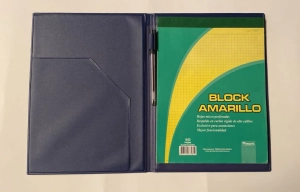 Carpeta en vinilo para block tamaño carta,  Medida cerrada 31.5 x 22.5 cmts