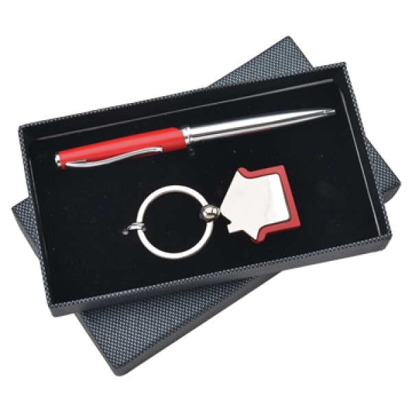 Set de Regalo en Caja con Llavero y Boligrafo