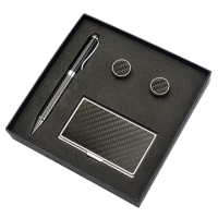Set de Regalo en Caja, con Portatarjetas, Mancornas y Boligrafo