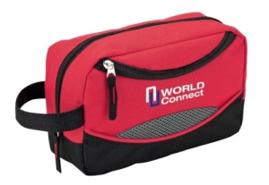 Organizador de Viaje Moscu, en lona, 25 x 15 x 8 cmts, doble bolsillo y con apliques