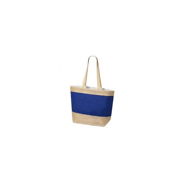 Bolso Playero Hawaii, en Yute y Lona, con forro y bolsillo interno, 40x30x10