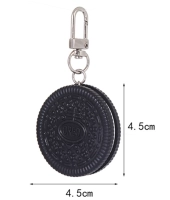 Llavero en PVC en 3D en forma de galleta Oreo, de 4.5 x 4.5 cmts