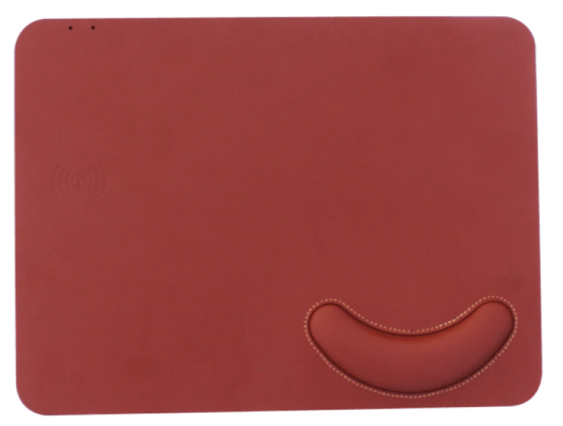 Mouse Pad con Cargador Inalámbrico y reposa muñecas, en Imitacion cuero, 10W