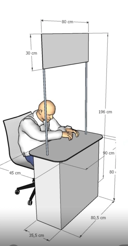Stand Portatil para Exhibicion, de ancho 45, largo 90 y  alto 196 cmts