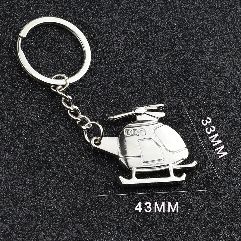 Llavero Metalico en forma de Helicoptero, 34 x 43 mm