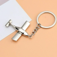 Llavero Metalico en forma de Avion, 4.8 x 4 cmts