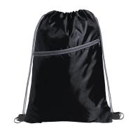 Tula Santo Domingo, en poliester, bolsillo con zipper, 43 x 34 cmts