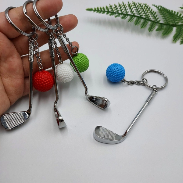 Llavero Metalico Palo y Pelota de Golf