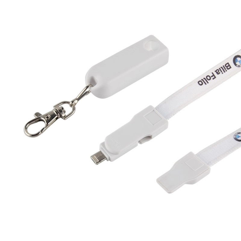 Cinta Lanyard con Conectores 3 en 1 y llavero, de 90 x 1.25 cmts