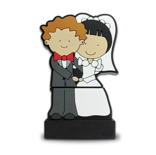 Memoria USB en PVC 2D diseño Novios