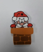 Memoria USB en PVC 2D diseño Papa Noel en Chimenea