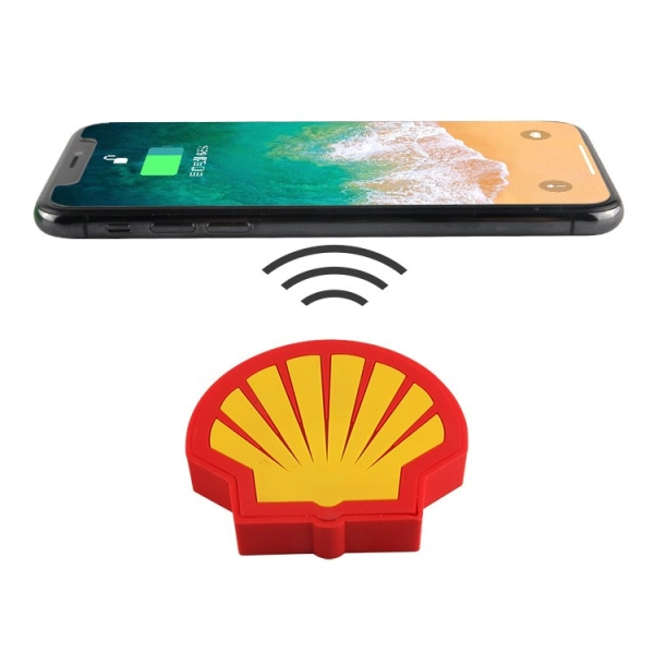 Cargador Inalambrico en PVC 2D diseño personalizado de Logo Shell