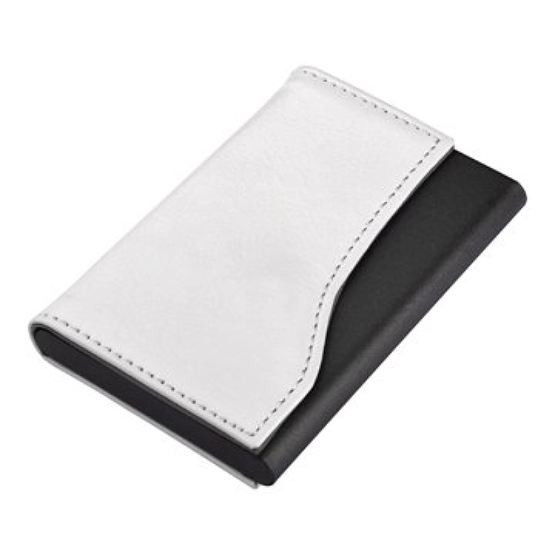 Porta Tarjetas elaborado en Aluminio y Cuero