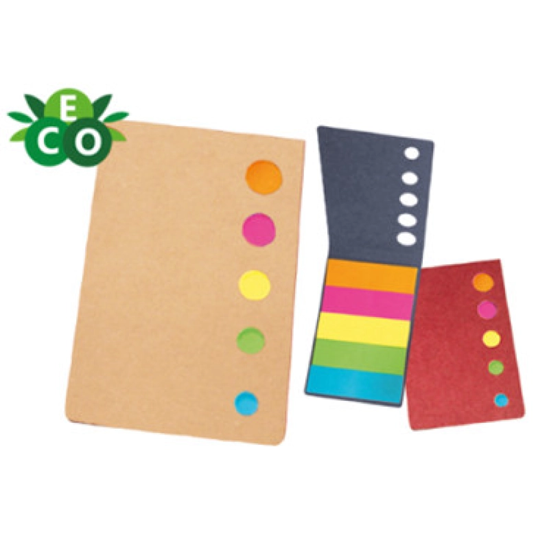 Set Post It Planet,  en carton reciclado, 5.5 x 8.5 cmts