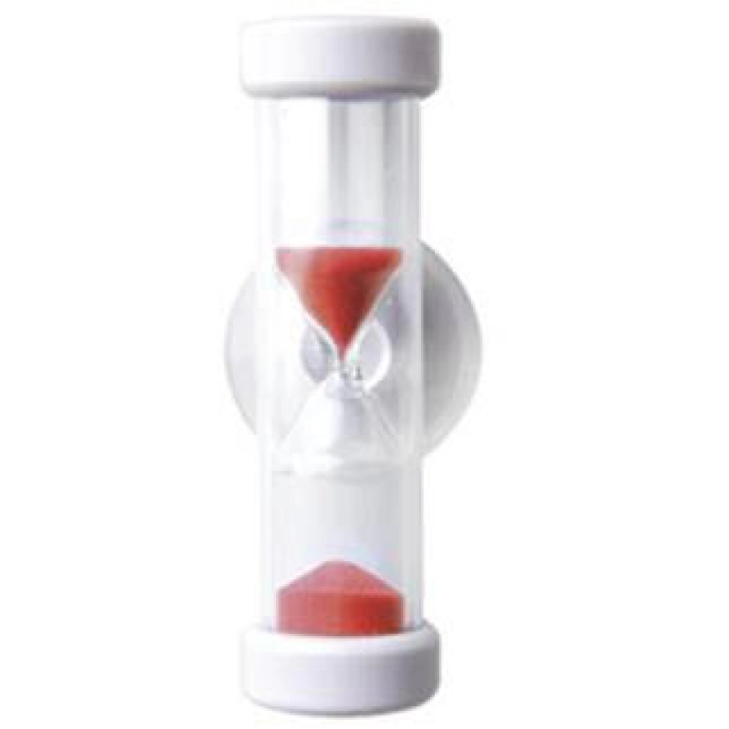 Reloj Shower plastico, de arena, de 3 minutos, con chupa para pared. 5.9 x 1.8 cmts
