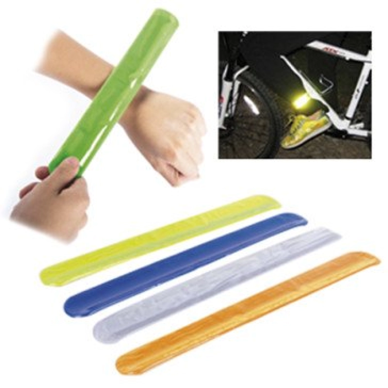 Brazalete reflectivo plegable, en silicona, de 21.5 x 2.2 cmts